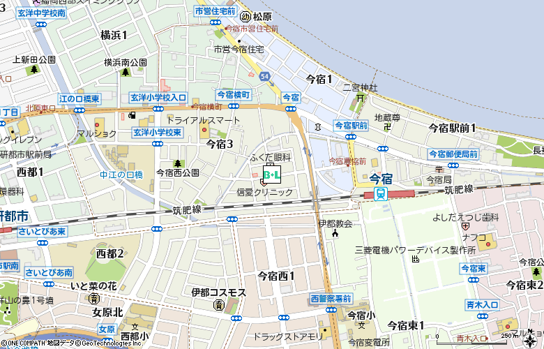 有限会社　レディスコンタクト今宿店付近の地図